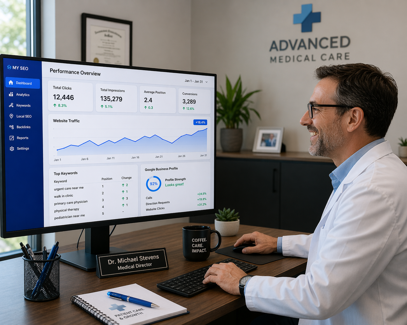 Medical SEO Analytics check