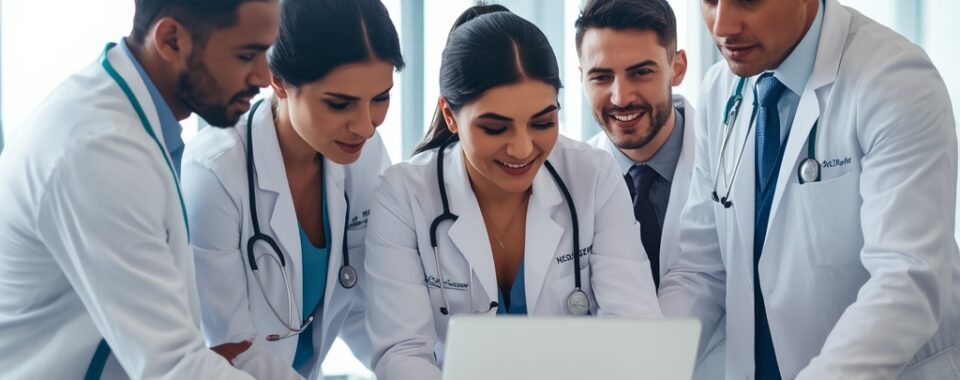 A_diverse_team_of_medical_professionals_in_a_modern_clinic_reviewing