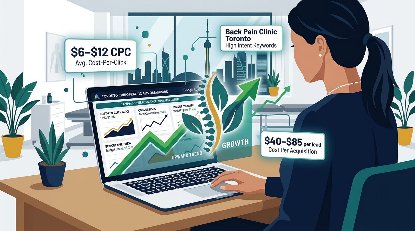 Google Ads CPC and Lead Cost Metrics for Toronto Chiropractors