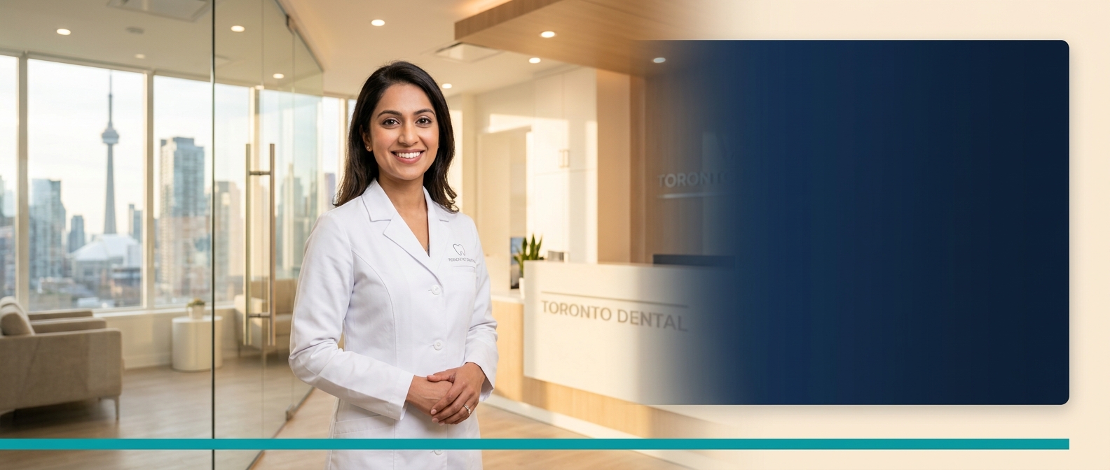 Toronto dental professional in a modern clinic representing BizStori dental SEO near me services